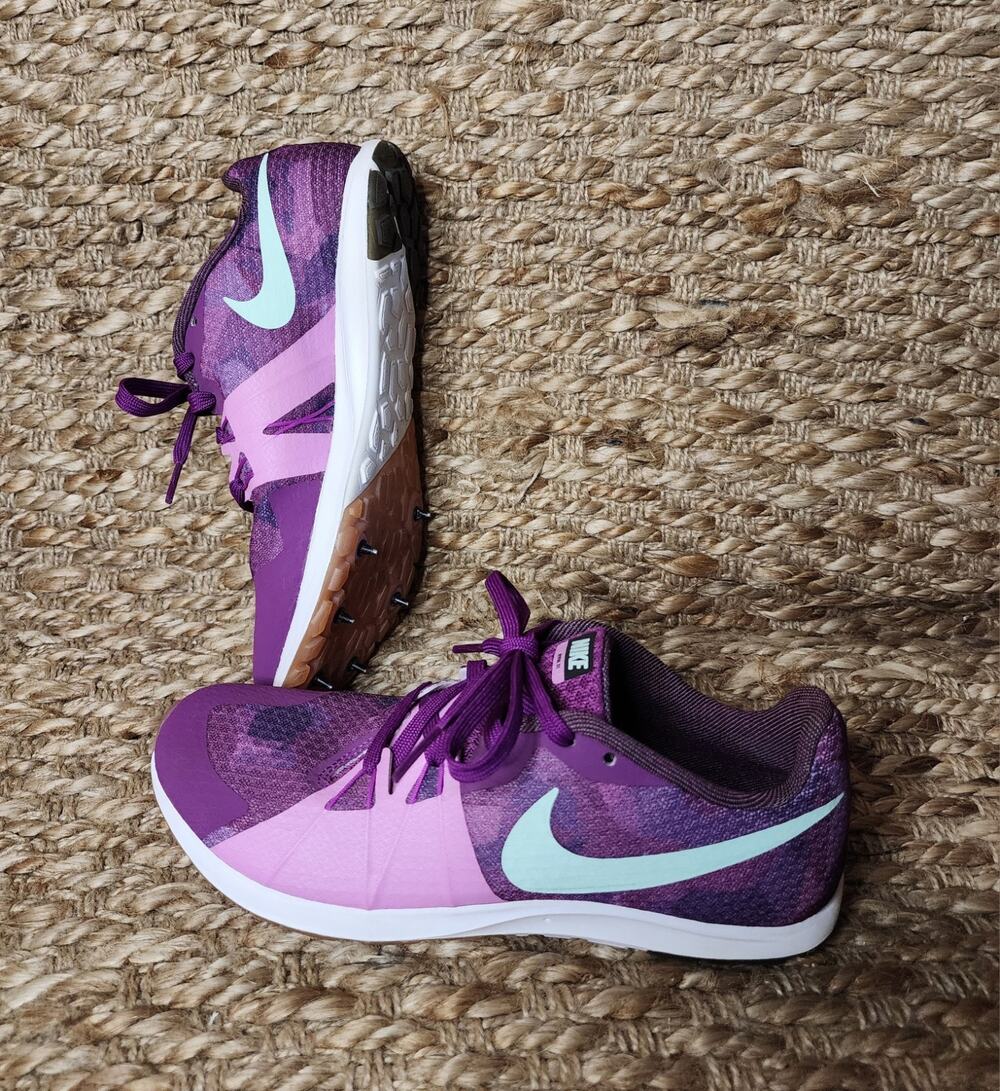 Nike Women's Zoom Rival XC Purple Camo Track Shoes Athletic Racing Spikes Size 6